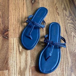 Talbots Cece Braided navy flip flops/sandals Sz 9